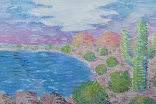 Painting of Papago Park, Used to Create Stickers for the Labyrinth